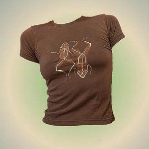 Brown x-ray frog baby tee 🤎 Size XS